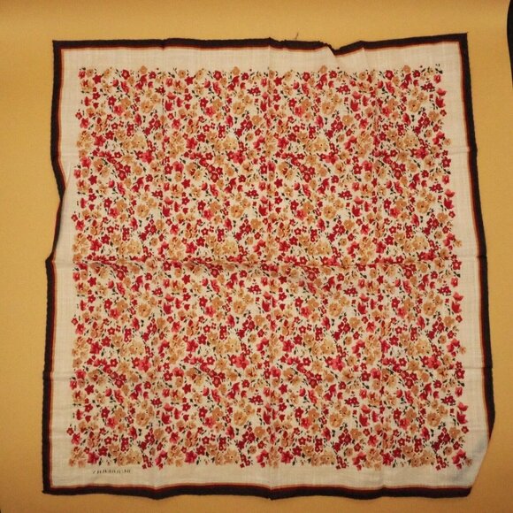 Rare Burberry Handkerchief Cotton Nova Check Flower Women bag Pink Elegant - Picture 1 of 4